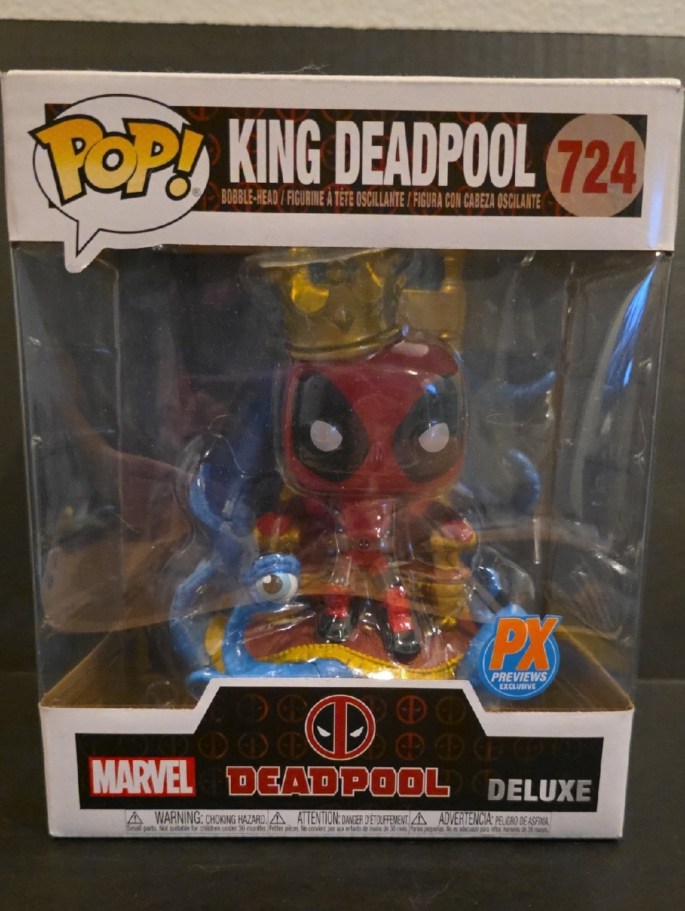 Funko King Deadpool Deluxe Figure - Red, Gold, Blue